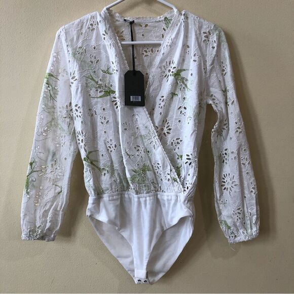 All Saints Amara Salvation Broderie Anglaise Bodysuit - Picture 2 of 5